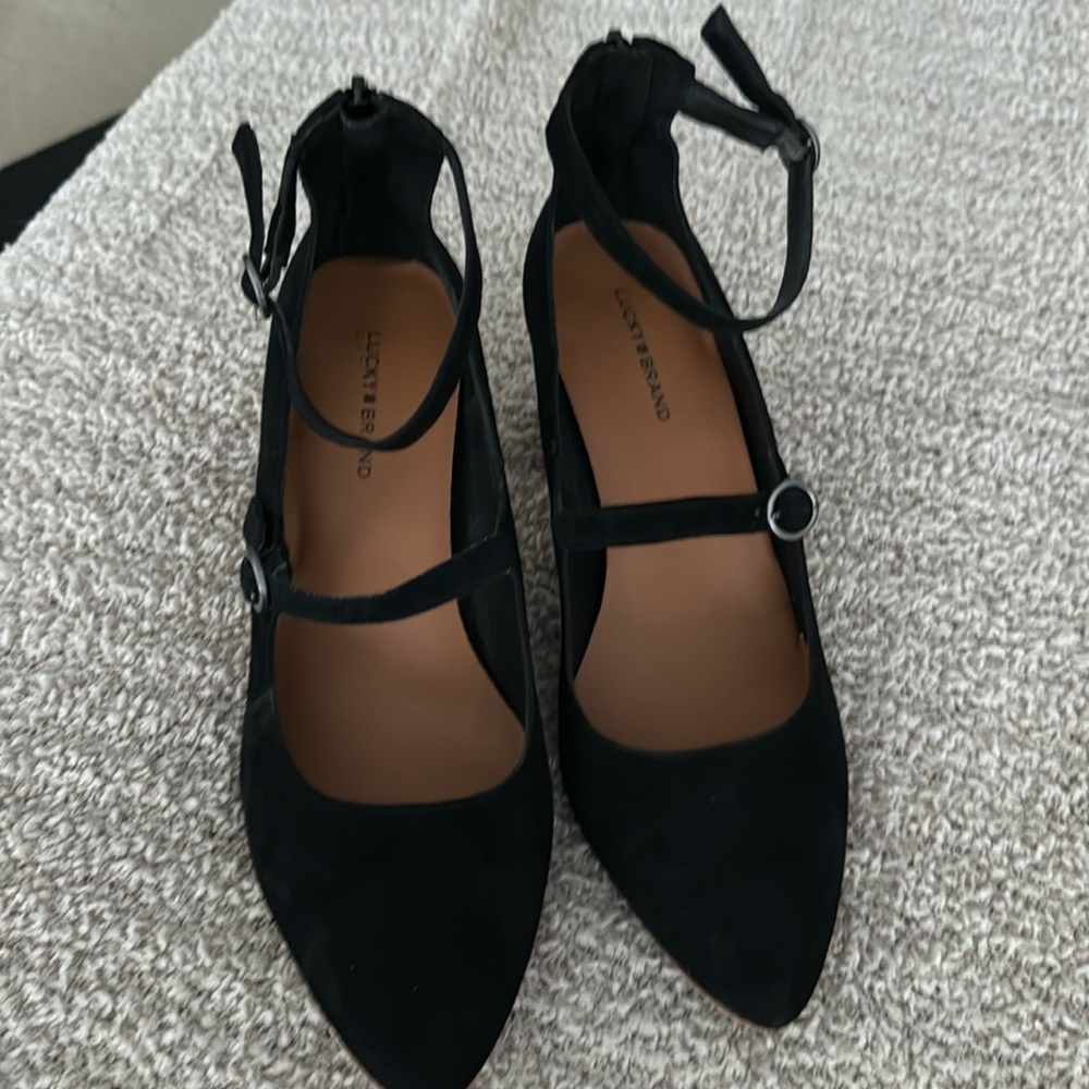 Lucky Brand Black Suede Heels